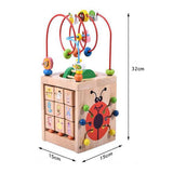 6 in 1 Wooden Bead Maze Activity Cube