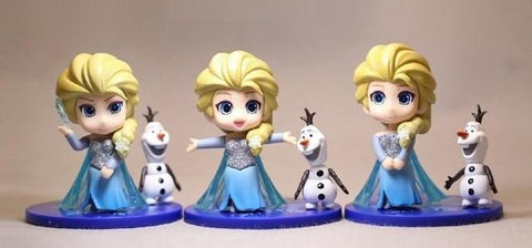 Disney Frozen 3pcs Set Princess Elsa and Olaf Mini Action Figure