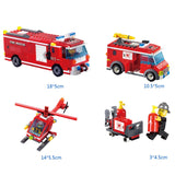 City Fire Station Truck Water Gun Fire Engine Car Building Block Sets